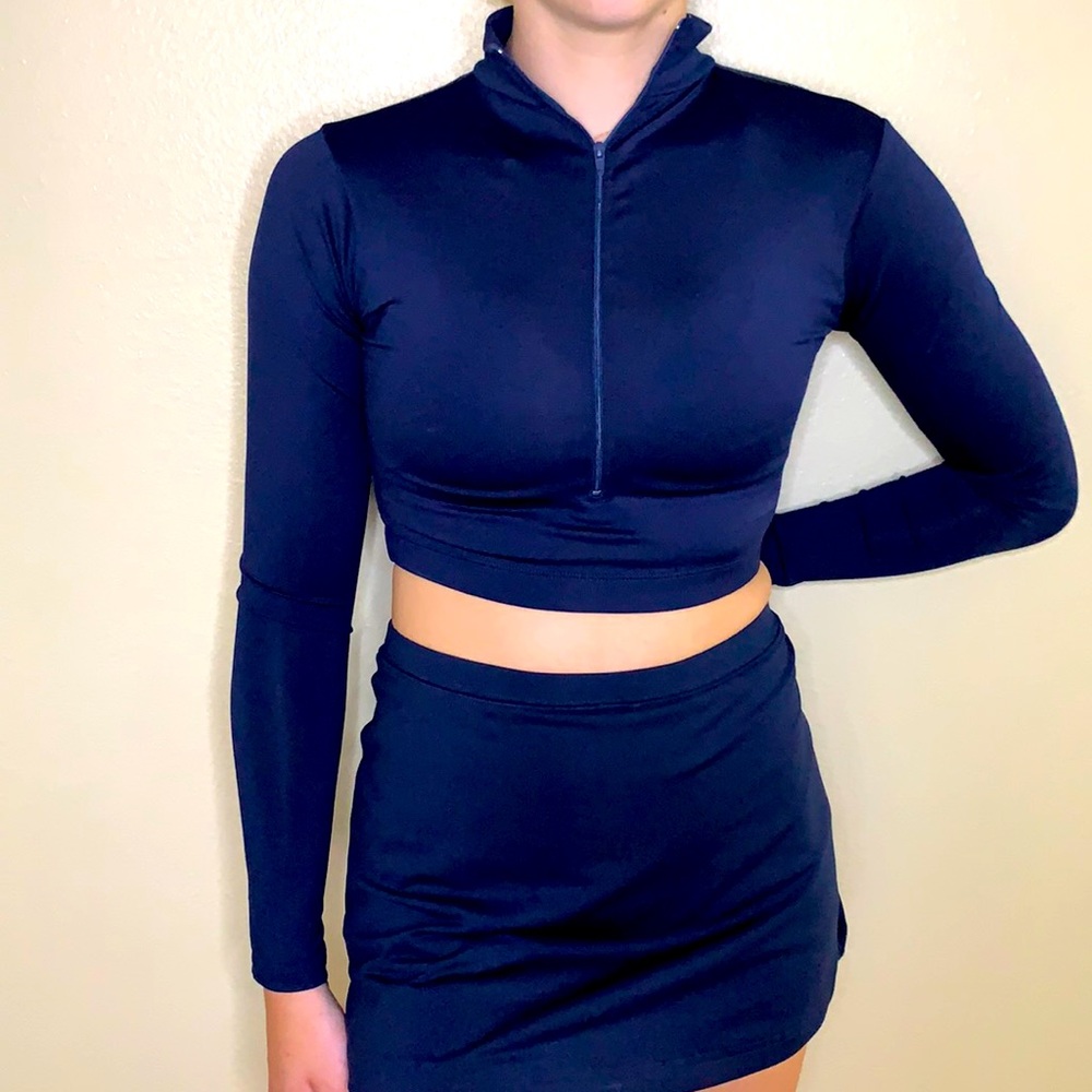 Varsity Spirit Stretch Mock Neck Midriff